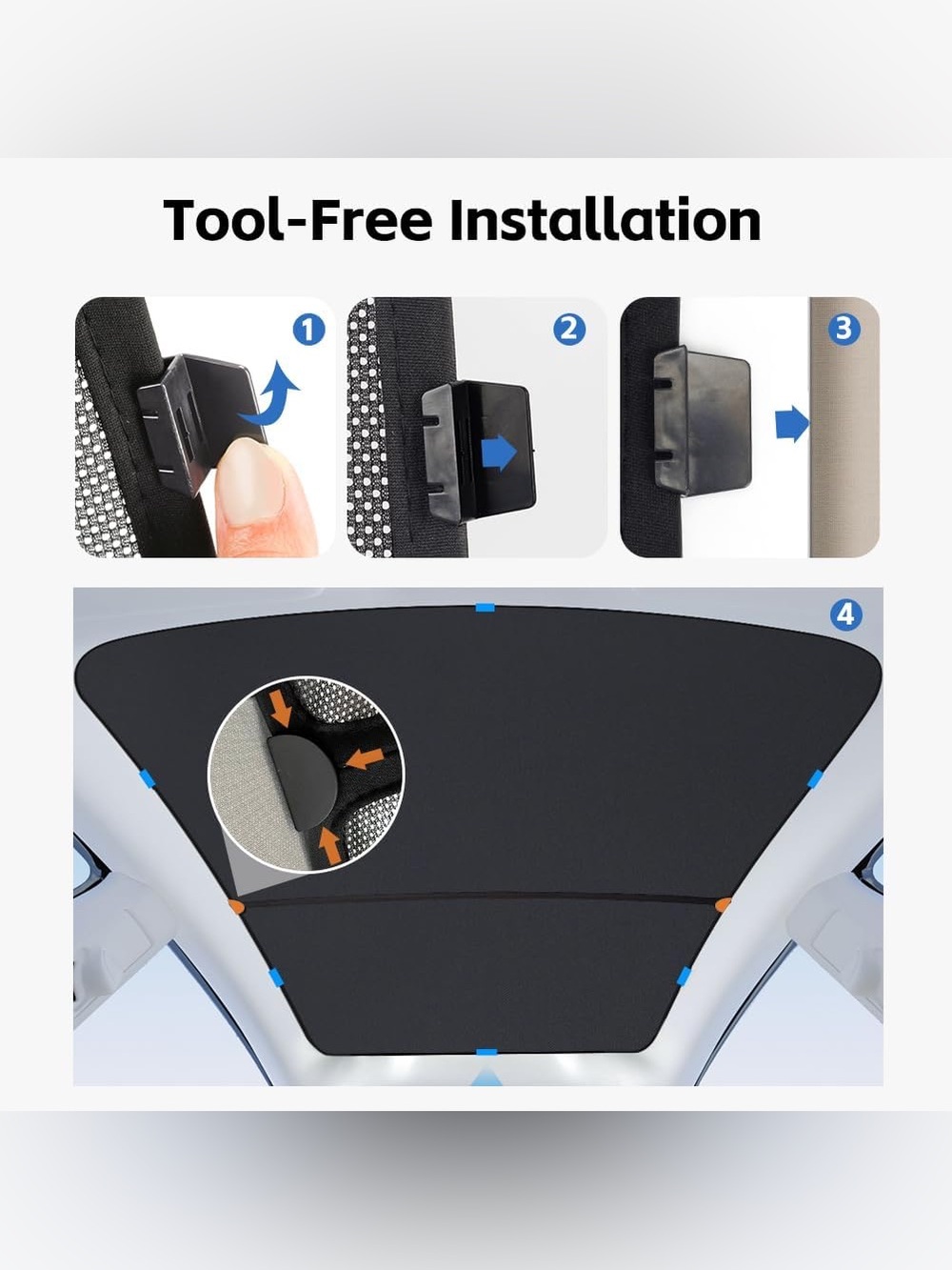 (NEW) Tesla Model Y “Juniper” 2025 & 2026 Glass sunRoof Sunshade Panoramic 2 in1